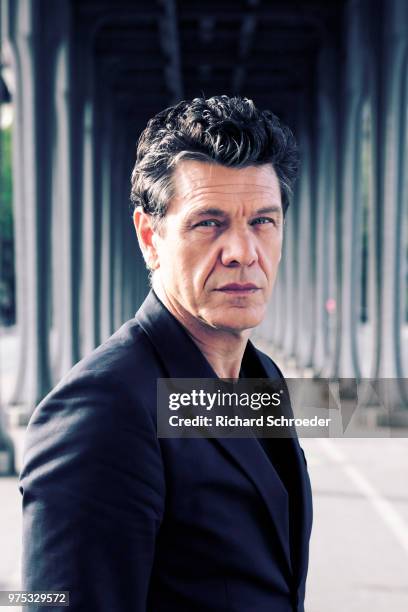 French artist Marc Lavoine is photographed for Le Parisien Magazine, on April 2018 in Paris, France.