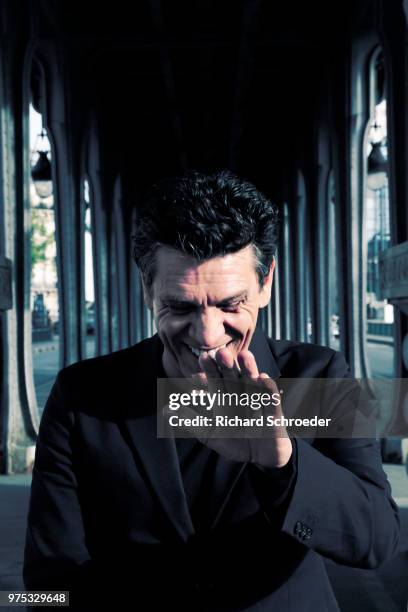 French artist Marc Lavoine is photographed for Le Parisien Magazine, on April 2018 in Paris, France.