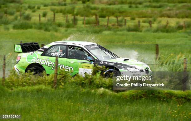 Letterkenny , Ireland - 15 June 2018; Manus Kelly and Donall Barrett in a Subaru Impreza WRC S12 during stage 1 Breenagh during the Joule Donegal...