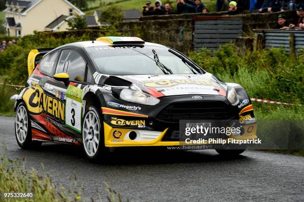 Letterkenny , Ireland - 15 June 2018; Declan Boyle and James O'Reilly in a Ford Fiesta WRC during stage 1 Breenagh during the Joule Donegal...