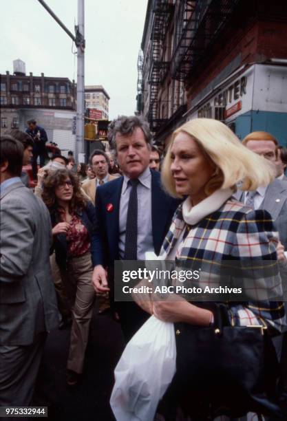 Ted Kennedy, Joan Bennett Kennedy appearing in New York State Primary.