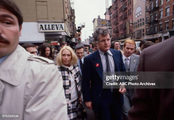 Ted Kennedy, Joan Bennett Kennedy appearing in New York State Primary.