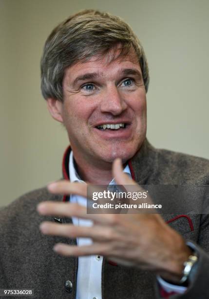 May 2018, Germany, Rothaus: Christian Rasch, CEO of Baden's state brewery Rothaus, gestures during an interview. According to statements, Rothaus did...