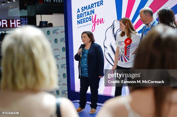 Susan Calman campaigns for a Cleaner, Greener, Smarter Britain at Westfield Stratford City on June 15, 2018 in London, England.