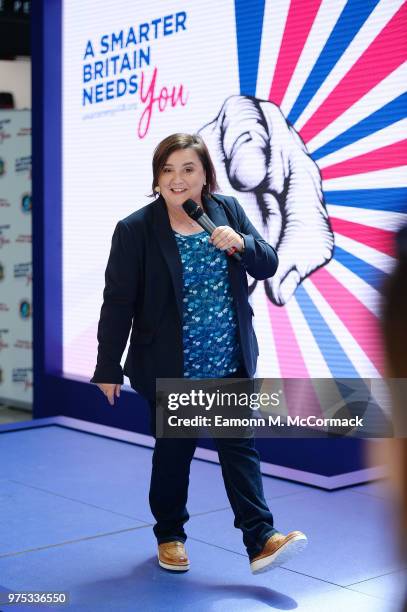Susan Calman campaigns for a Cleaner, Greener, Smarter Britain at Westfield Stratford City on June 15, 2018 in London, England.