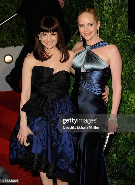 Actress Carla Gugino and actress Marley Shelton arrive at the 2010 Vanity Fair Oscar Party hosted by Graydon Carter held at Sunset Tower on March 7,...