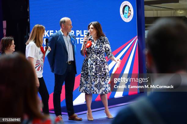 Kirstie Allsopp and Phil Spencer campaign for a Cleaner, Greener, Smarter Britain at Westfield Stratford City on June 15, 2018 in London, England.