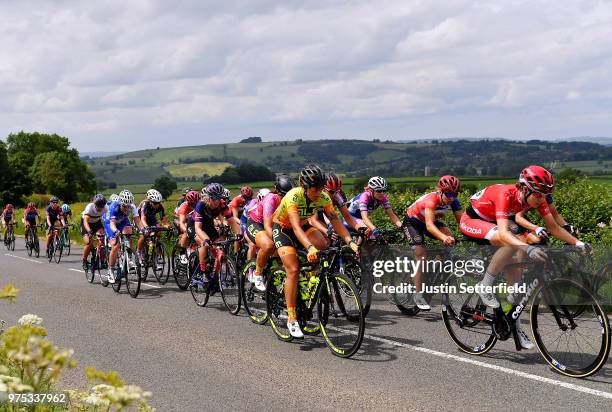 Nicole Hanselmann of Switzerland and Cervelo-Bigla Pro Cycling Team / Soraya Paladin of Italy and Team Ale Cipollini / Alice Barnes of Great Britain...