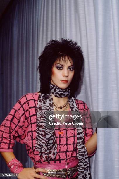 American rock singer and guitarist Joan Jett, 1984.