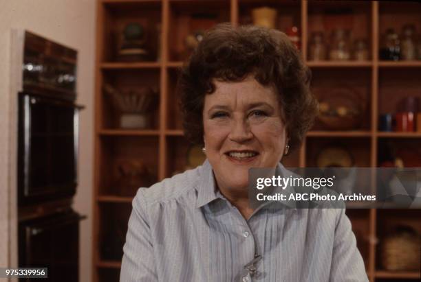 Julia Child cooking.