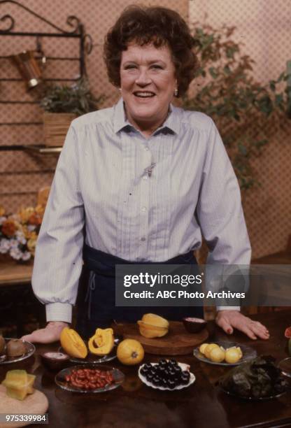 Julia Child cooking.