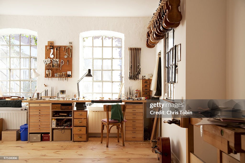 Violin maker's workshop 