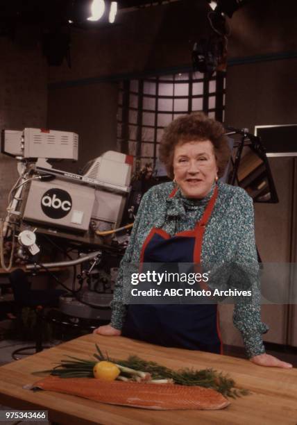 Julia Child cooking on 'Good Morning America'.