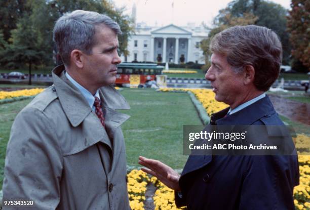 Oliver North, Ted Koppel at the White House.