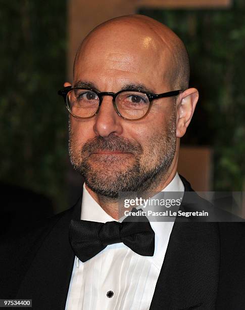 Actor Stanley Tucci arrives at the 2010 Vanity Fair Oscar Party hosted by Graydon Carter held at Sunset Tower on March 7, 2010 in West Hollywood,...