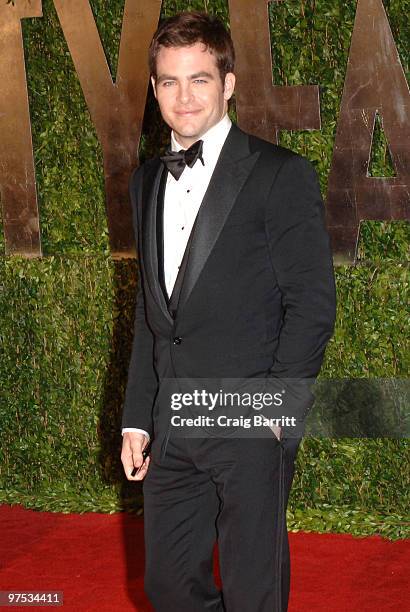 Actress Chris Pine arrives at the 2010 Vanity Fair Oscar Party hosted by Graydon Carter held at Sunset Tower on March 7, 2010 in West Hollywood,...