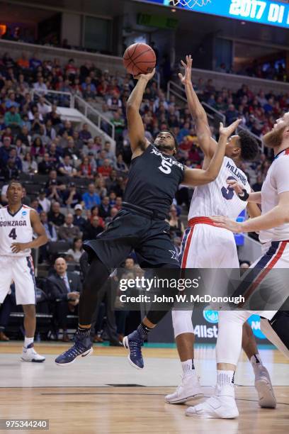 Playoffs: Xavier Trevon Bluiett in action, shot vs Arizona at SAP Center. San Jose, CA 3/23/2017 CREDIT: John W. McDonough