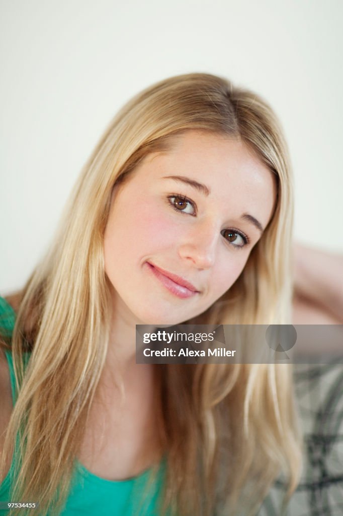 Portrait of young girl smiling.