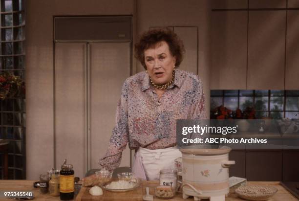 Julia Child cooking on 'Good Morning America'.