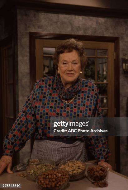 Julia Child cooking on 'Good Morning America'.