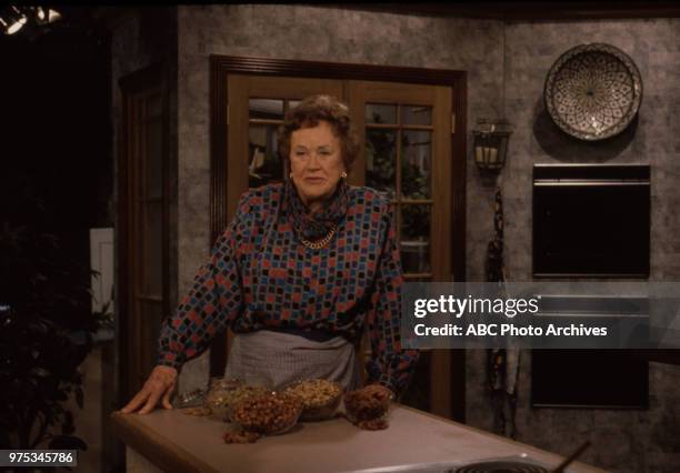 Julia Child cooking on 'Good Morning America'.