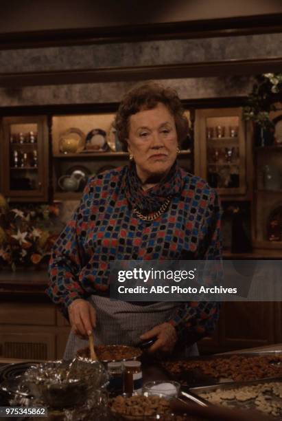 Julia Child cooking on 'Good Morning America'.