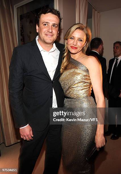 Actors Jason Segel and Cameron Diaz attend the 2010 Vanity Fair Oscar Party hosted by Graydon Carter at the Sunset Tower Hotel on March 7, 2010 in...