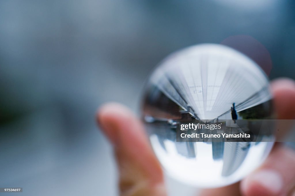 Cityscape in the glass ball