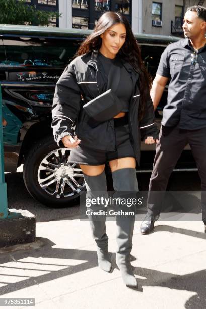 Kim Kardashian, Jonathan Cheban and North West go on a ice cream date with a young friend on June 14, 2018 in New York City.