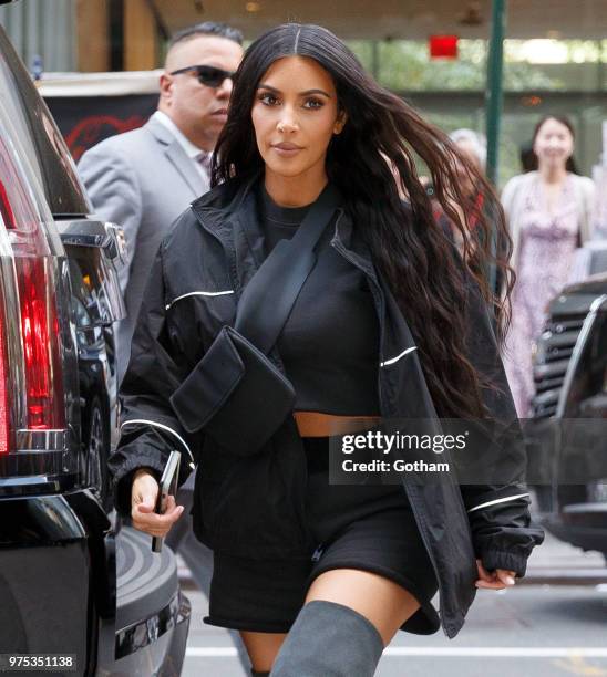 Kim Kardashian, Jonathan Cheban and North West go on a ice cream date with a young friend on June 14, 2018 in New York City.