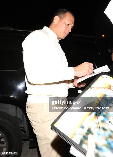 Alex Rodriguez is seen on June 14, 2018 in Los Angeles, California.