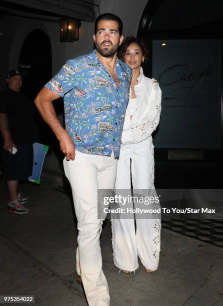 Cara Santana and Jesse Metcalfe are seen on June 14, 2018 in Los Angeles, California.