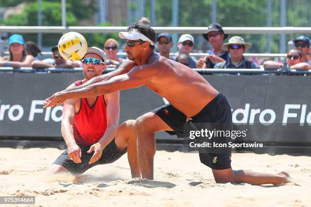 Ricardo Santos during play on the Stadium Court of the AVP New York Coty Open on June 9 at Hudson River Park's Pier 25/26, New York, NY.