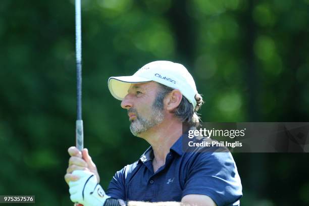 David Shacklady of England in action during the first round of the 2018 Senior Italian Open presented by Villaverde Resort played at Golf Club Udine...