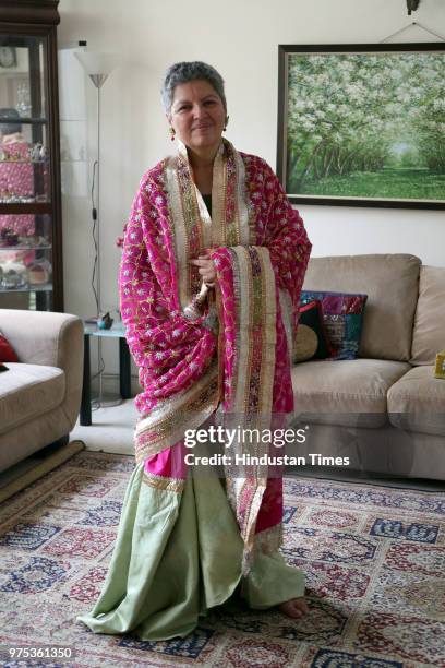 Author Rana Safvi celebrates Eid at her residence during the month of Ramzan on June 13, 2018 in Greater Noida, India.