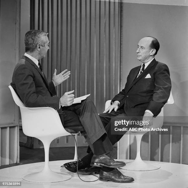 Howard K Smith, Ambassador to the United Nations Adlai Stevenson II on Disney General Entertainment Content via Getty Images's 'Issues and Answers'...