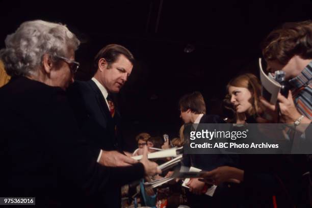 Ted Kennedy with fans.