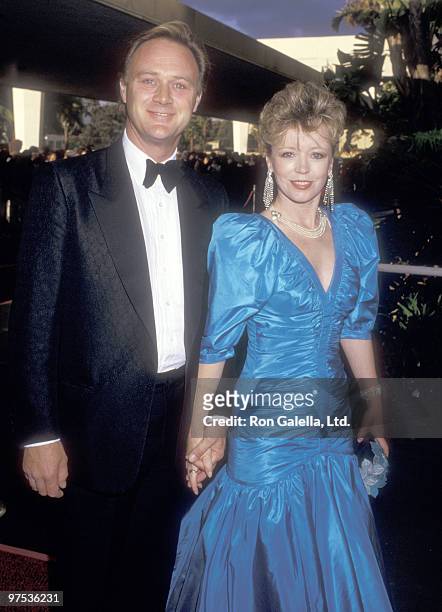 Actor Christopher Cazenove and wife Angharad Rees attend the 13th Annual People's Choice Awards on March 15, 1987 at Santa Monica Civic Auditorium in...