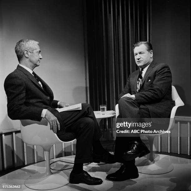 Howard K Smith, Governor of New York Nelson Rockefeller on Disney General Entertainment Content via Getty Images's 'Issues and Answers' program.