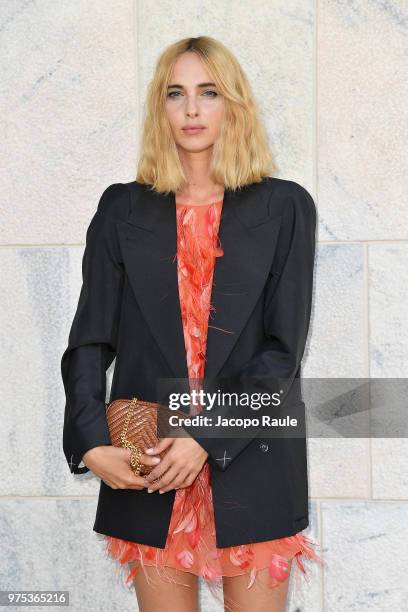 Candela Pelizza arrives at the Alberta Ferretti show during Milan Men's Fashion Week Spring/Summer 2019 on June 15, 2018 in Milan, Italy.