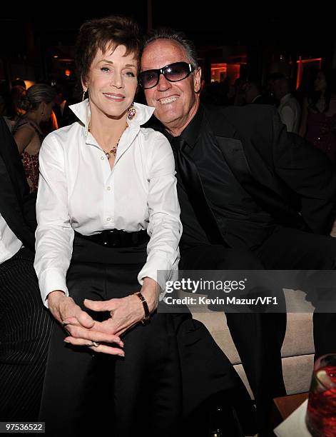 Jane Fonda and Peter Fonda attends the 2010 Vanity Fair Oscar Party hosted by Graydon Carter at the Sunset Tower Hotel on March 7, 2010 in West...