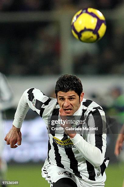 Vincenzo Iaquinta of Juventus FC in action during the Serie A match between at ACF Fiorentina and Juventus FC at Stadio Artemio Franchi on March 6,...