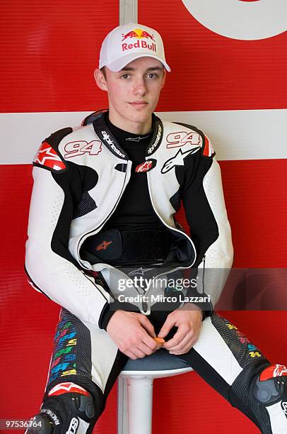 Jonas Folger of Germany and Ongetta Team looks on during the first day of testing at Circuito de Jerez on March 6, 2010 in Jerez de la Frontera,...