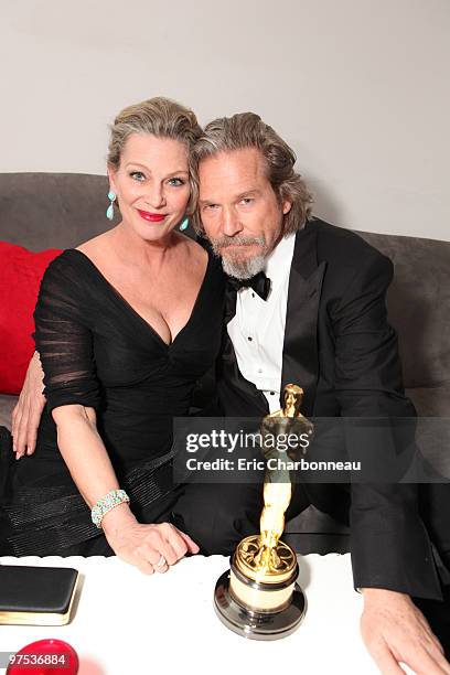 Susan Bridges and Jeff Bridges at 20th Century Fox - Fox Searchlight Pictures Oscar Party on March 07, 2010 at Boulevard 3 in Hollywood, California.