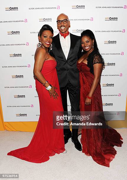 Actress Sheryl Lee Ralph, RuPaul and Shar Jackson attend the Elton John AIDS Foundation Oscar Viewing Party at the Pacific Design Center on March 7,...