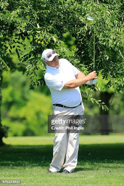 Stephen Dodd of Wales in action during the first round of the 2018 Senior Italian Open presented by Villaverde Resort played at Golf Club Udine on...