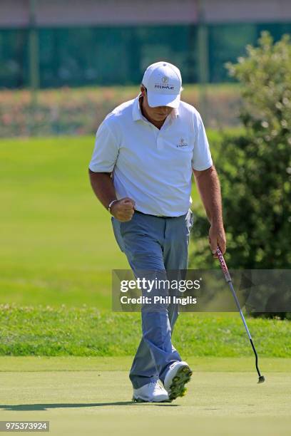 Barry Lane of England in action during the first round of the 2018 Senior Italian Open presented by Villaverde Resort played at Golf Club Udine on...