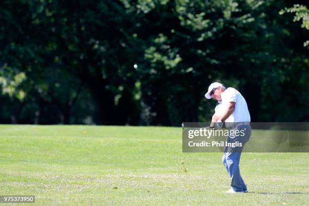 Barry Lane of England in action during the first round of the 2018 Senior Italian Open presented by Villaverde Resort played at Golf Club Udine on...