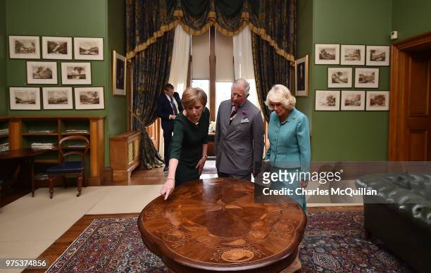 His Royal Highness Prince Charles and Her Royal Highness the Duchess of Cornwall are given a tour on their visit to Muckross House on June 15, 2018...
