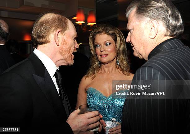 Ron Howard and Mary Hart attends the 2010 Vanity Fair Oscar Party hosted by Graydon Carter at the Sunset Tower Hotel on March 7, 2010 in West...